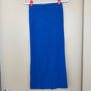 🆑 [4/$20] ASOS Blue pencil knit midi slit high waisted skirt